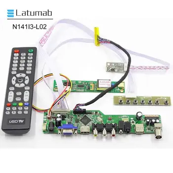 

Latumab LCD/LED Controller Driver Board For N141I3-L02 TV+HDMI+VGA+CVBS+USB 14.1 Inch 30pins LED Screen