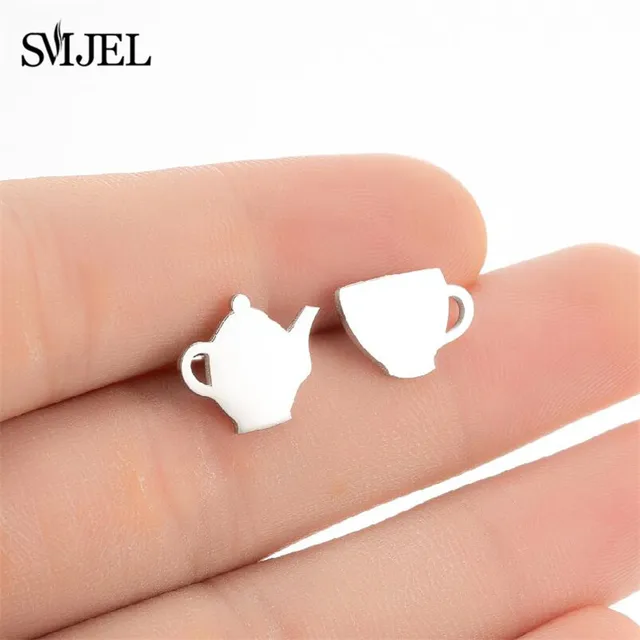 Punk Stainless Steel Earrings for Women Fashion Jewelry 2021 Lighter Compass Expression Lung Rocket Earring Weird Christmas Gift 447