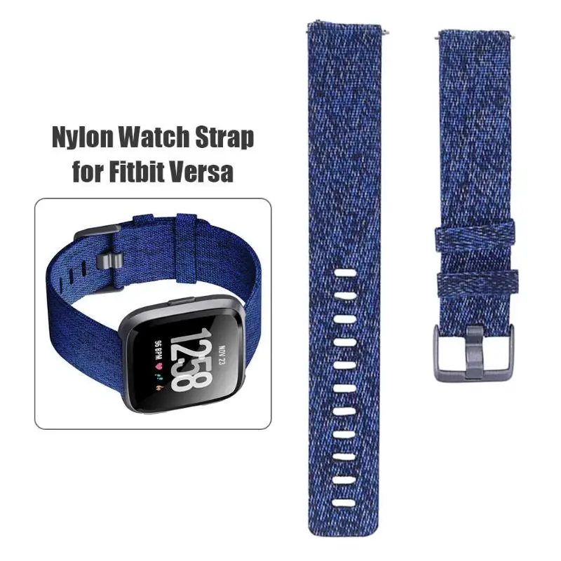 Нейлоновый холщовый ремешок для часов для Fitbit Versa/Versa 2/Versa Lite Edition тканый нейлоновый холщовый ремешок