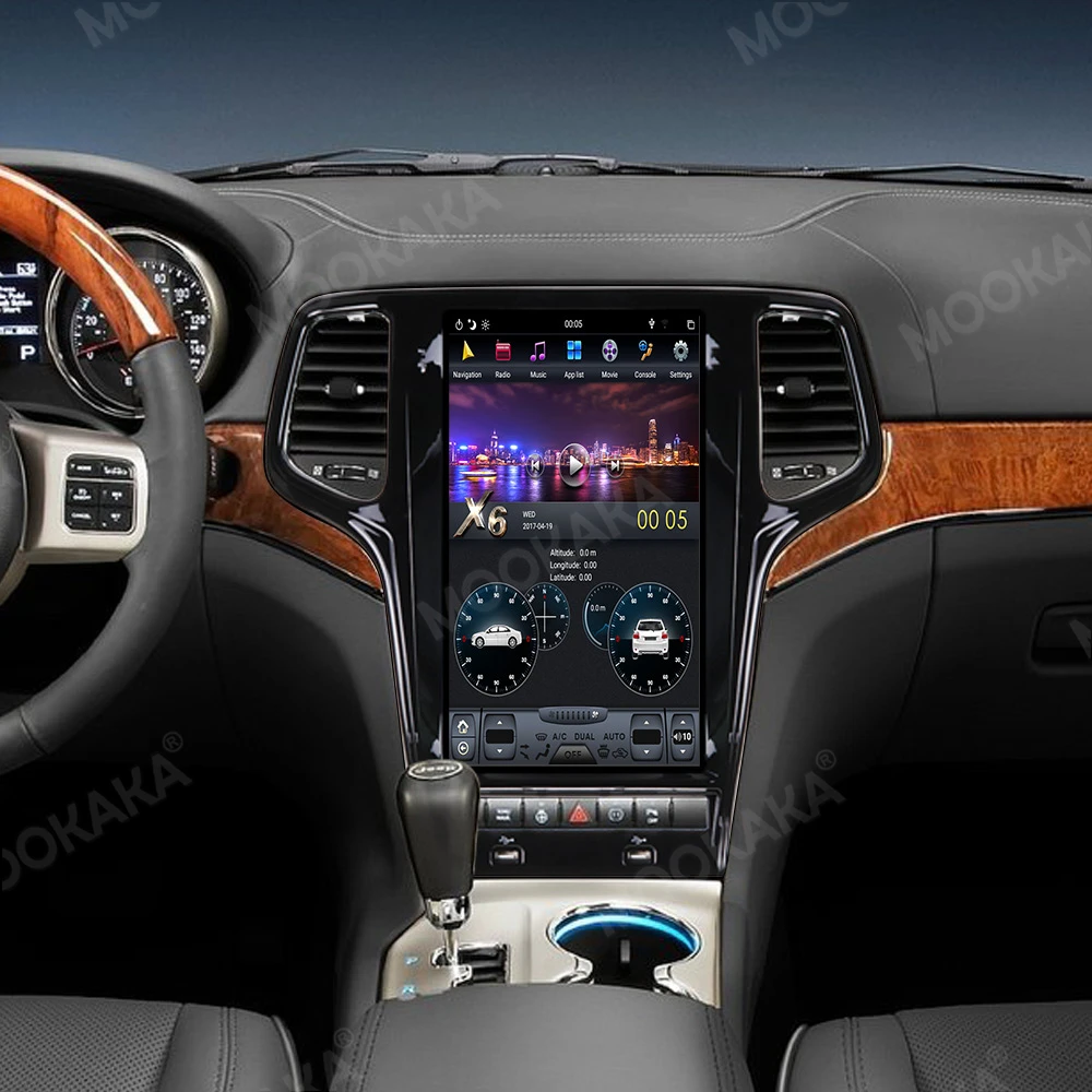 Автомобильный радиоприемник в стиле Tesla Android 9 0 128 ГБ GPS-навигация для Jeep Grand Cherokee
