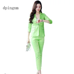 Fashion Business  Suits Uniform Formal  Jacket and  Pant Black Blazer Set Women OL 2 Two Pieces Suits