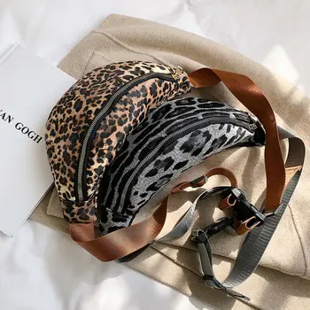 

2019 New Women Waist Fanny Pack Leopard Belt Chest Bag Pouch Travel Hip Bum Bag Chain Waist Small Purse