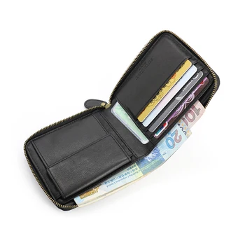 

Genuine leather zipper wallet genuine leather short wallet card case women wallet men wallet coin purse