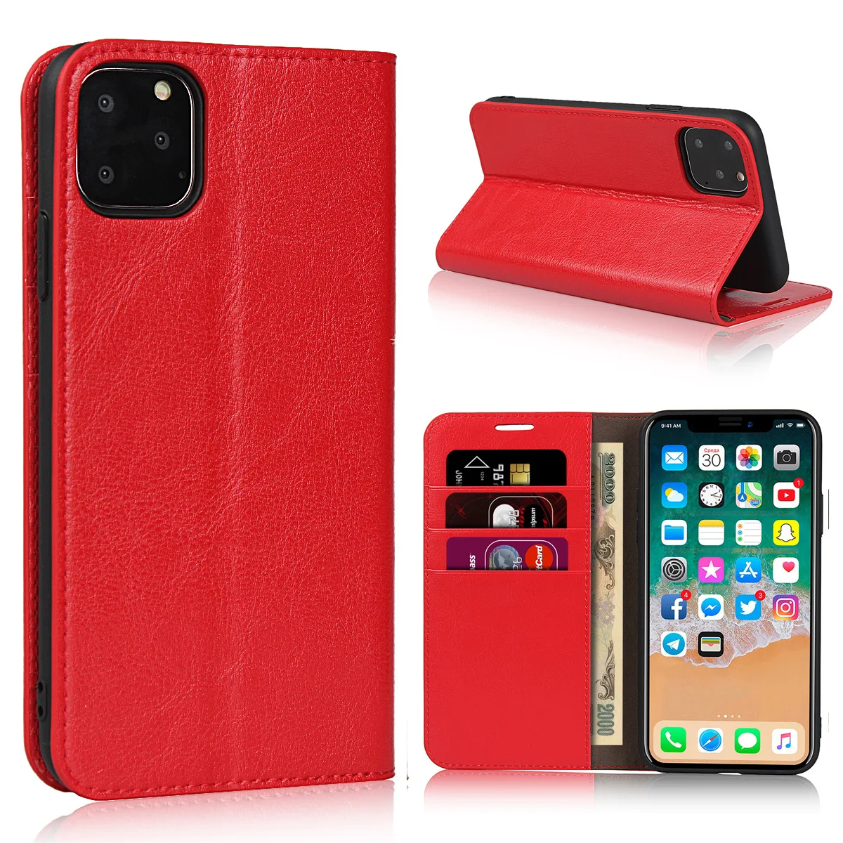 Чехол из натуральной кожи Crazy Horse для iPhone 11 X XS 8 7 6 5|Чехлы-портмоне| |
