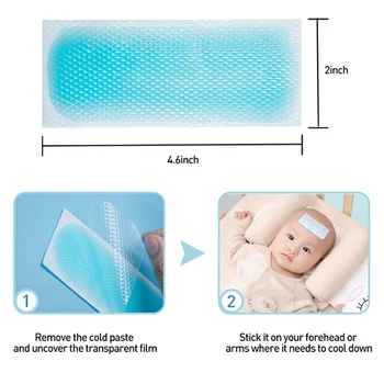 

Hot 7Pcs/set Baby Heat Cooling Sheets Fever Patch Sheets for Headache Pain Relief Bring Fever Down Patch