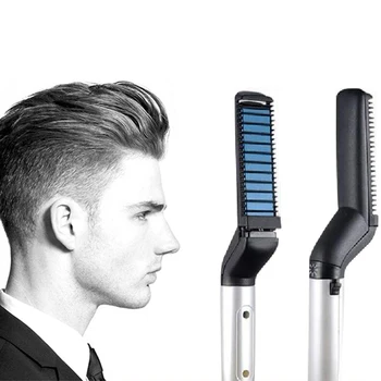 

Dropshing Men Quick Beard Straightener Styler Comb Multifunctional Hair Comb Brush Beard Straightener Hair Curling Curler Tool