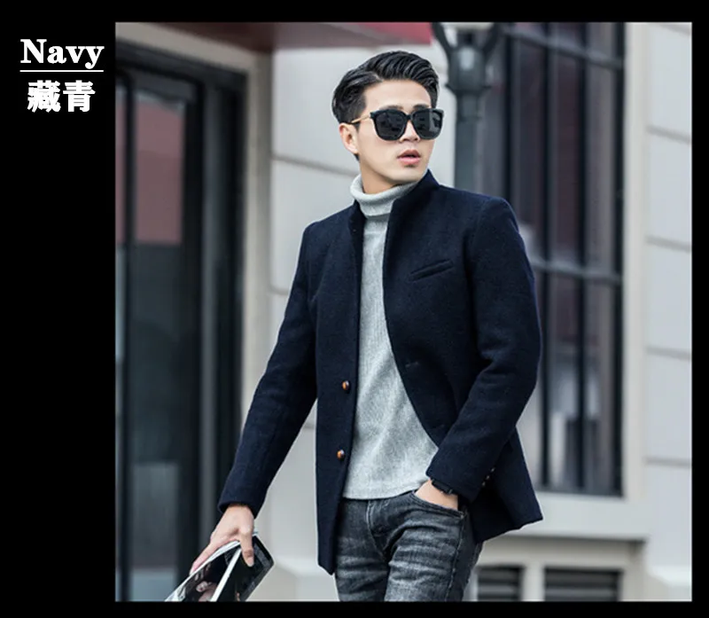 Reviews High-grade new style men's business casual colorfast comfortable fashion breathable soft keep-warm no-iron personality wool coat