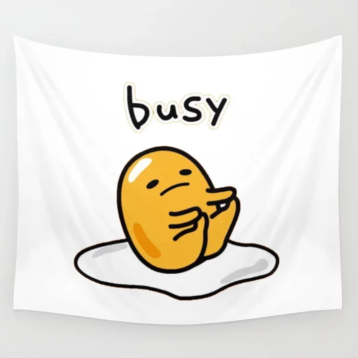 Gudetama занят гобелен с мультяшным принтом покрывало настенное художественное