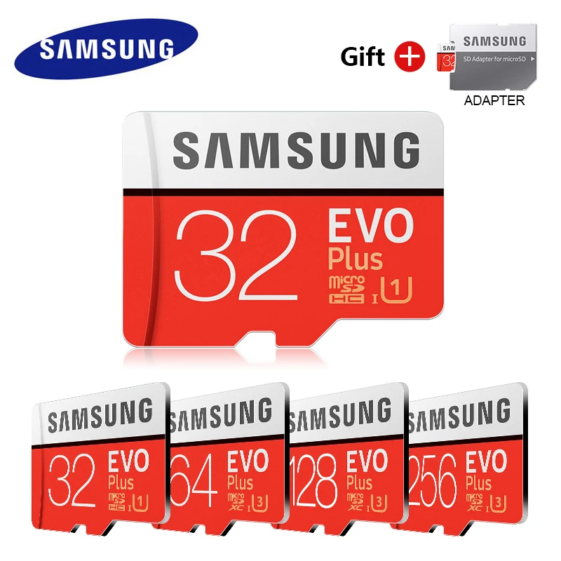 Карта Microsd SAMSUNG(256G 128 Гб 64 ГБ 32 ГБ оперативной памяти, 16 Гб встроенной памяти, 8 Гб 100 МБ/с. Class10 U3 U1 SDXC Класс EVO+ Micro SD карта, карта памяти Micro SD TF флеш-карта