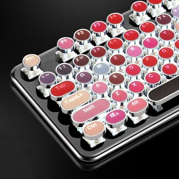 

K520 Computer Metal Lipstick Color Gaming 104 Keys Keyboard Replacement Ergonomics USB Accessory Desktop Mechanical Fashion