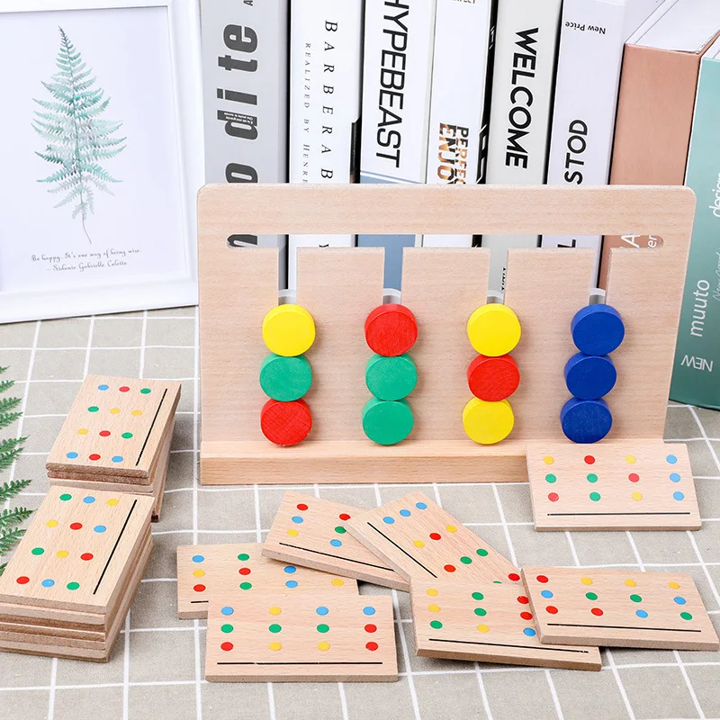 

2-3-6-Year-Old Children Monte Early Childhood Educational Toy Logical Thinking Training Game Baby Color Cognitive Maze