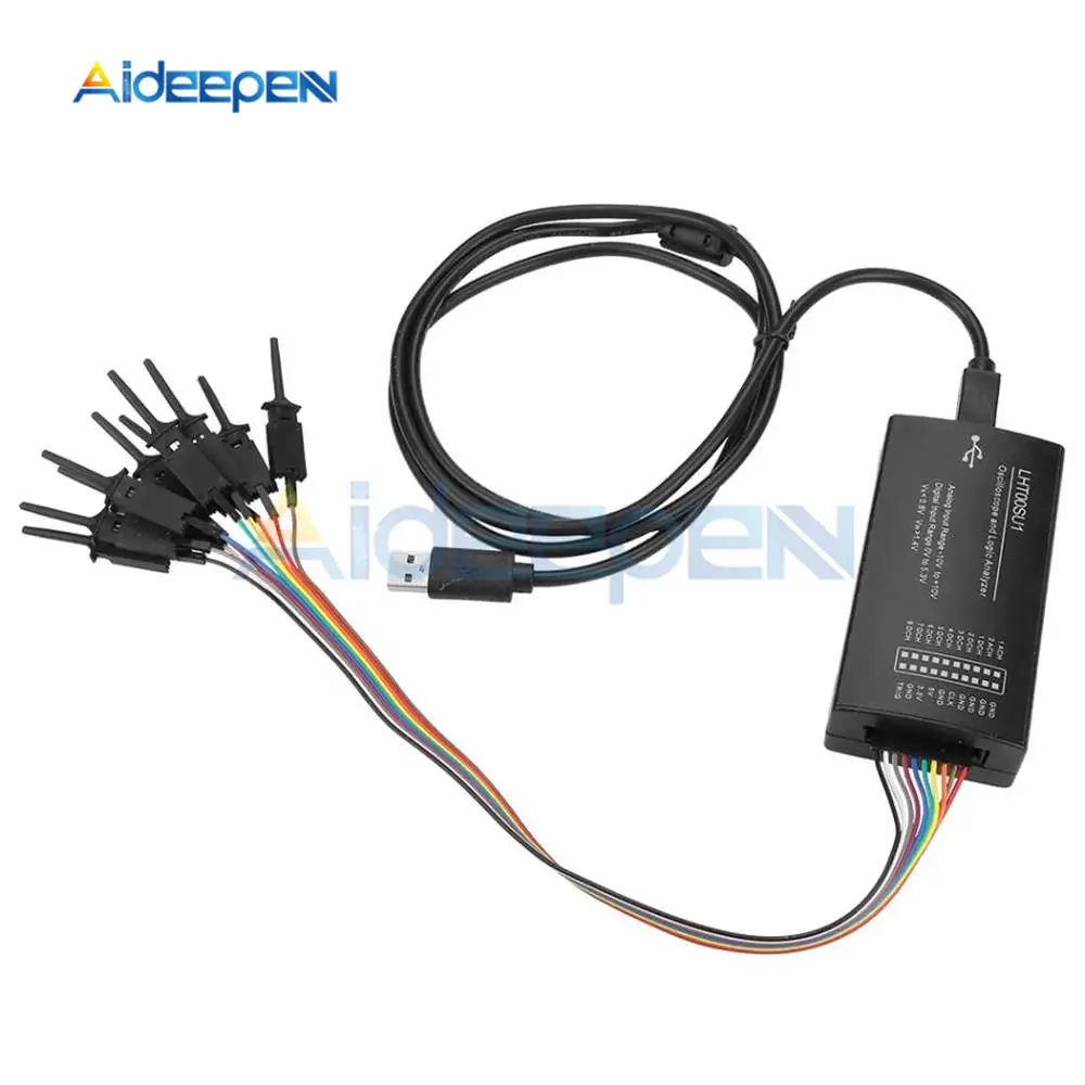 

Virtual Oscilloscope Logic Analyzer LHT00SU1 Multi-Function Signal Generator I2C SPI CAN Uart with Clamp Line and USB Connector