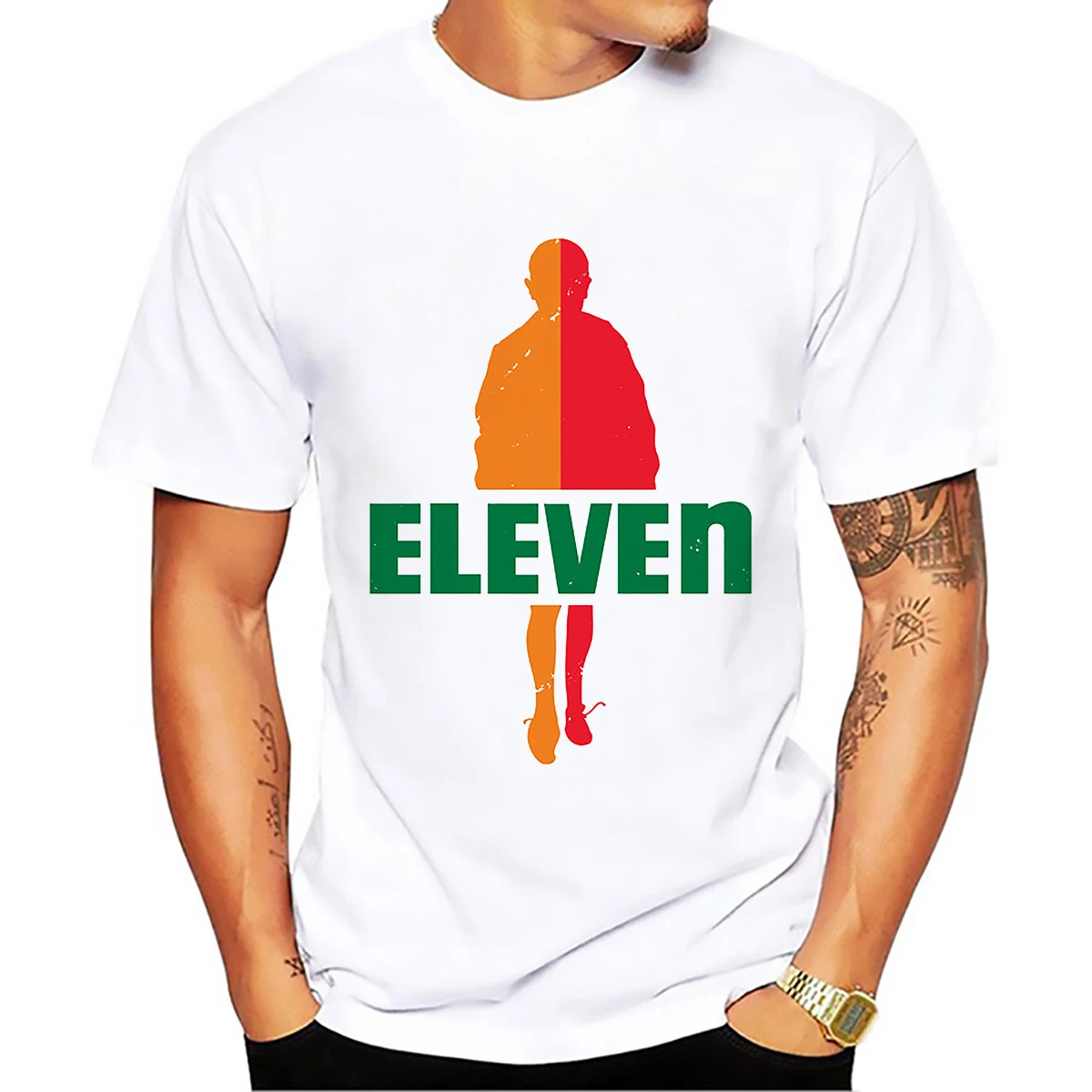 Странник семь Eleven дизайн забавная футболка для мужчин Jollypeach бренд лето белый короткий рукав Повседневная Homme футболка странная вещь - Цвет: 777