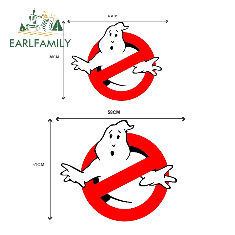 EARLFAMILY 58 см x 51 см для охотников за привидениями, графика, большие забавные виниловые наклейки на машину, наклейки RV VAN, защита двери автомобиля, защита от царапин