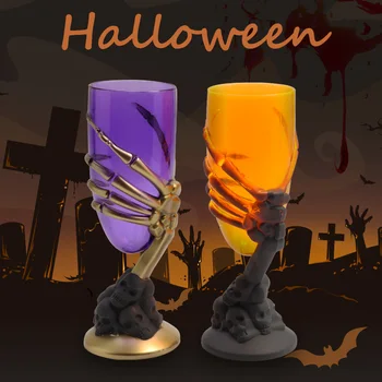 

Halloween Led Bright Cup Goblet Skull Claw Skeleton Night Light Ktv Party Prop For Bar Party Scary Light Mug Direct Delivery