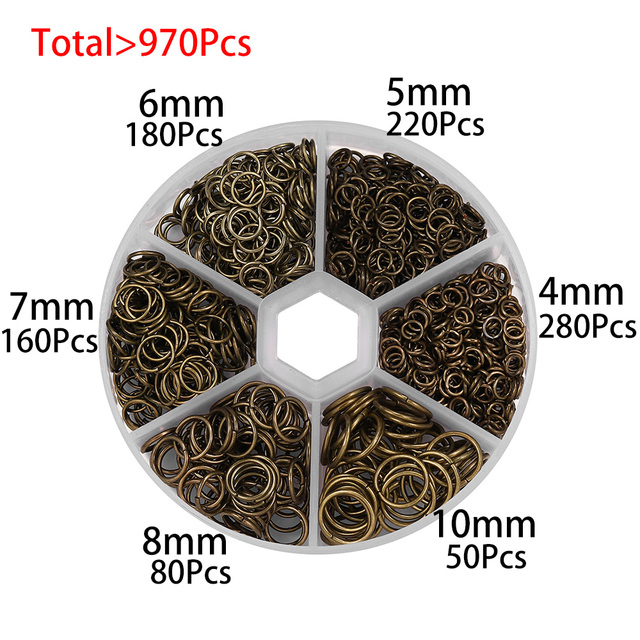 Mixed Color Open Jump Ring Split Connectors DIY For Earrings Necklace Bracelect Jewelry Making kits Finding Supplies set