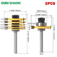 2 шт. 6 мм хвостовик 3 крыла древесины маршрутизатор бит наборы с 6 шт. слот резак стамеска для работы с деревом Tenon резак инструменты