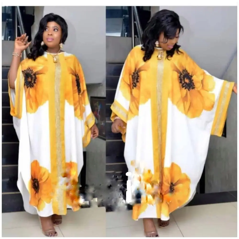 

Inside two-piece set African Women clothing Dashiki fashion Chiffon print gown Loose long dress free size bust 190cm