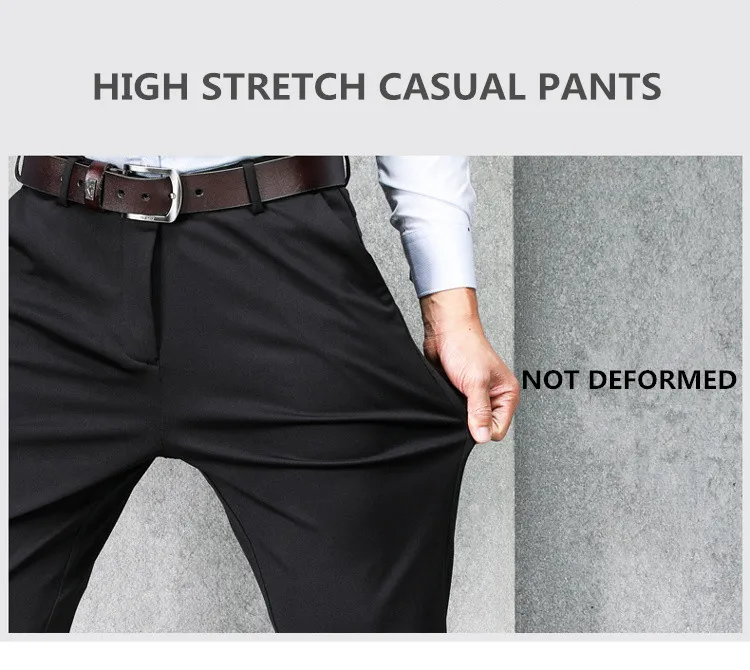 Прямые тонкие модные брюки для мужчин стрейч свободные зимние длинные брюки простые однотонные деловые повседневные мужские брюки s