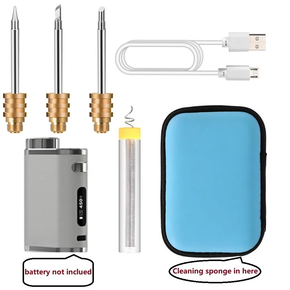 best soldering iron for electronics 8pcs/set Portable Rechargeable Battery Soldering Iron USB Handheld Wireless Welding Pen 1W-75W Cleaning Sponge 10g Welding Wire hot stapler plastic welder