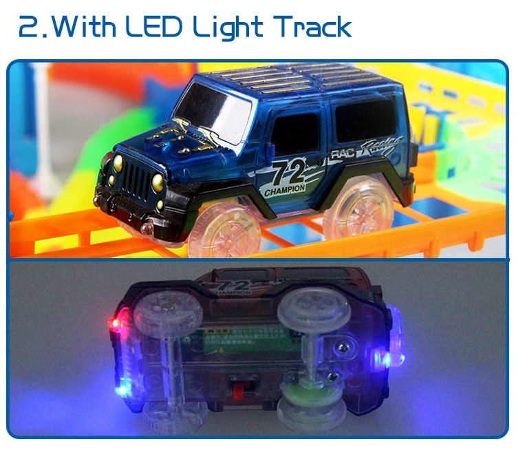 DIY волшебная железнодорожная дорожка автомобильный набор изгиб Flex серпантин технология светится в темноте светодиодная осветительная дорожка Гоночная машина игрушки подарок для детей Волшебные следы