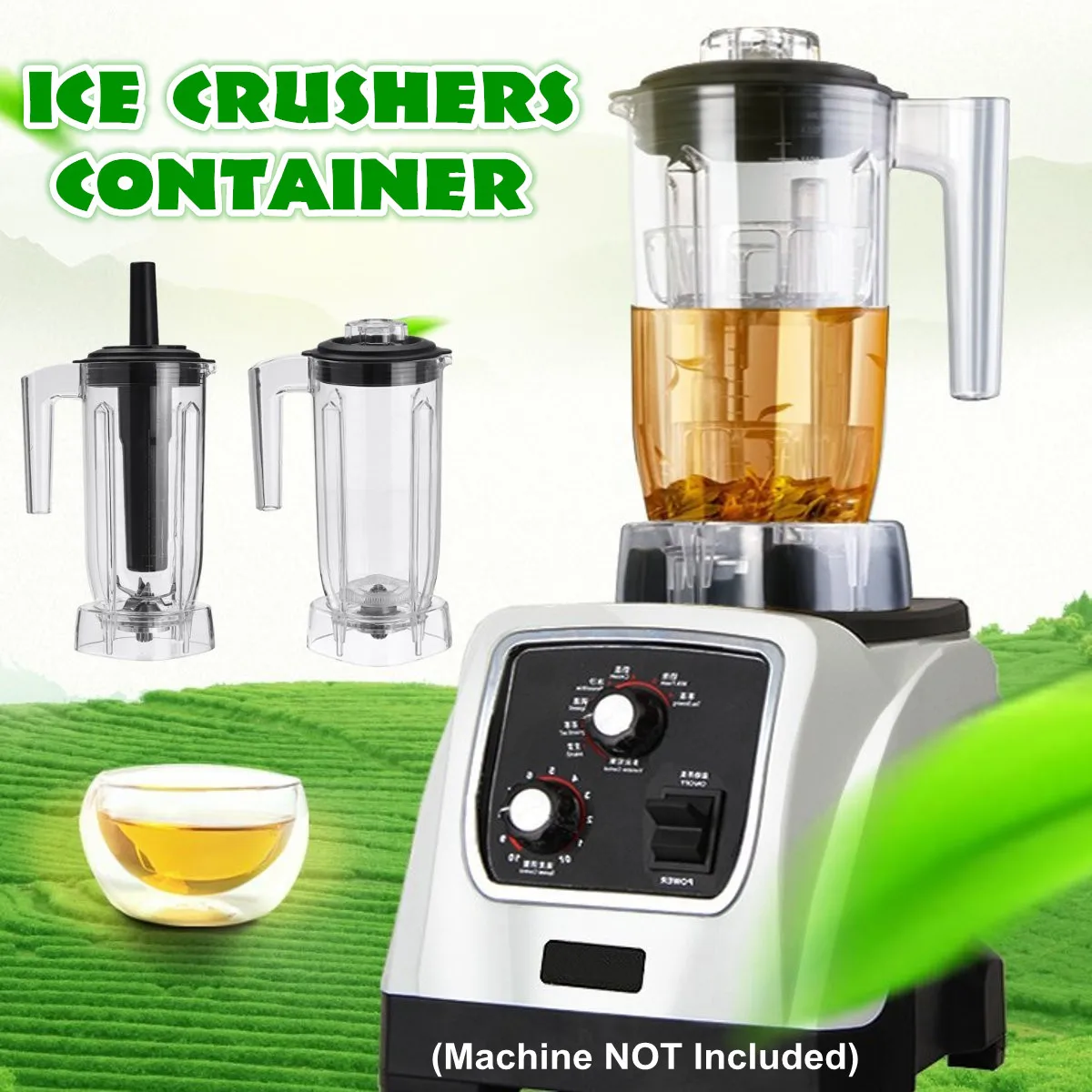 Milk Foam Tea Smoothies Cup Bottom Blenders Container With Serrated Smoothies Blade Lid for Commercial Blenders Spare Part 1.5L