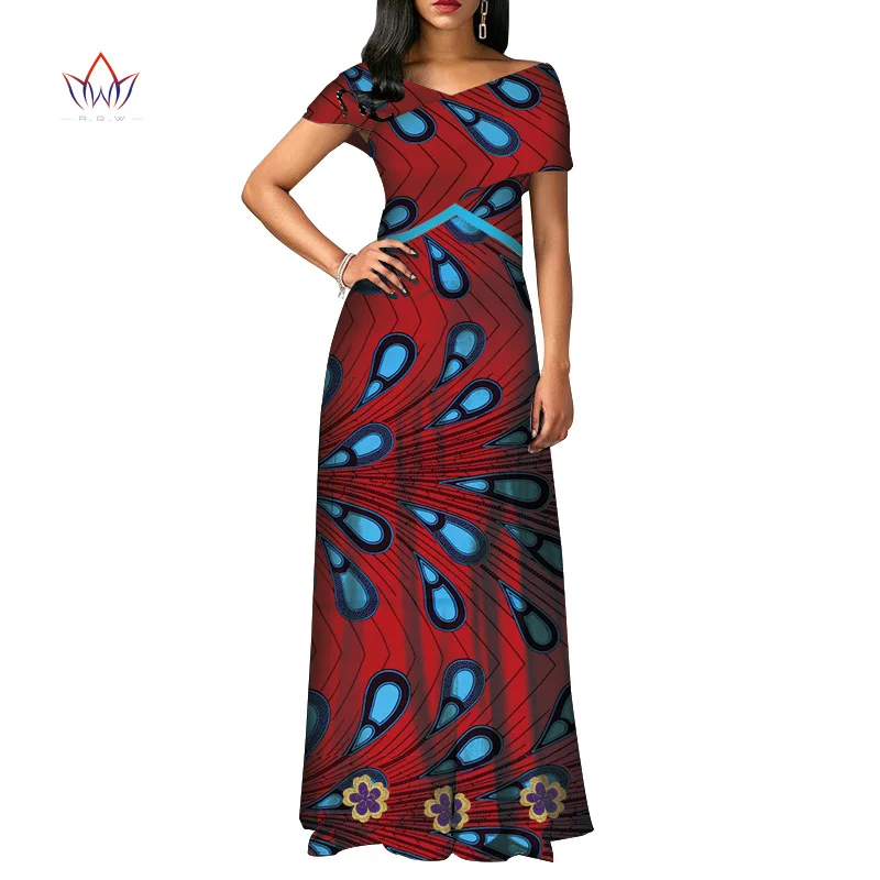 fashion African Dresses for Women Dashiki short sleeve Africa clothing Plus Size Patchwork Party Dresses for Women WY3924 - Цвет: 3