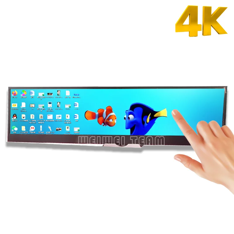 Monitor Touch 4K Da 14 Pollici 3840X1100 Long Strip Ips Lcd Console Di Gioco Monitor Scheda Controller Aida64 Per Raspberry Pi