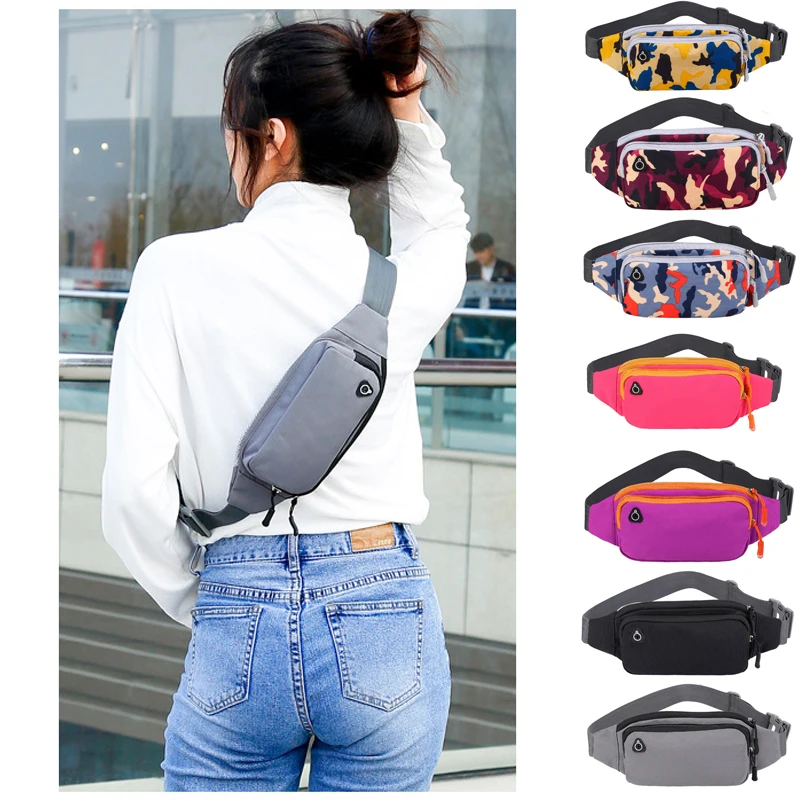 

Women Men Waist Funny-Pack kidney Belt-Bag Camouflage Phone Holder Sport Unisex bum bag Pouch sac banane saszetka na biodra