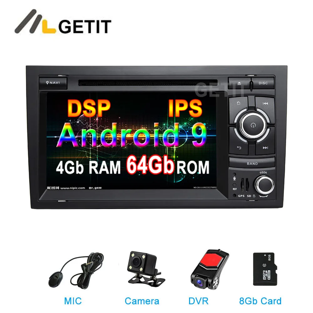 Perfect 64G DSP IPS Android 9 Car DVD Multimedia Stereo Radio GPS for Audi A4 S4 RS4 Seat Exeo 0