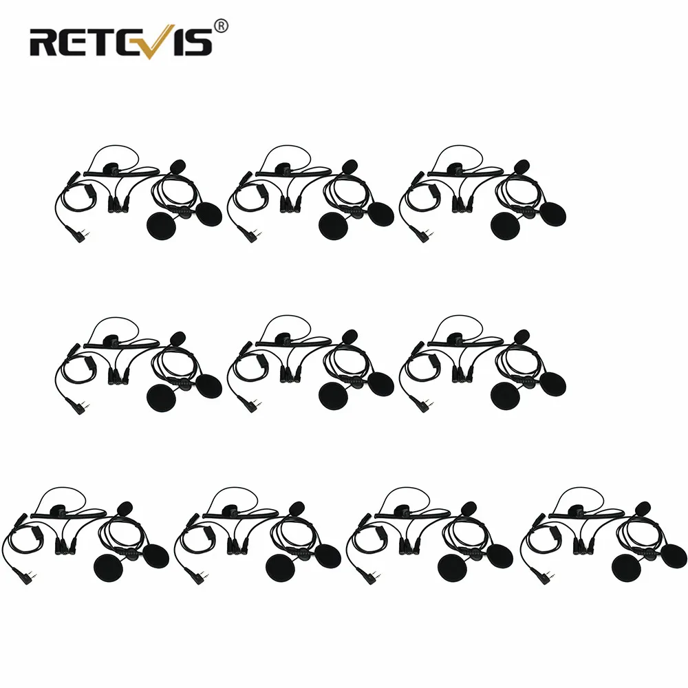 Retevis 10pcs 2 Pin Finger PTT Motorcycle Helmet Radio Headset Microphone For Kenwood BAOFENG TYT Ham Radio Walkie Talkie C9191A 2 pin finger ptt motorcycle helmet radio headset microphone for kenwood 3207 baofeng uv5r uv5ra ham radio walkie talkie