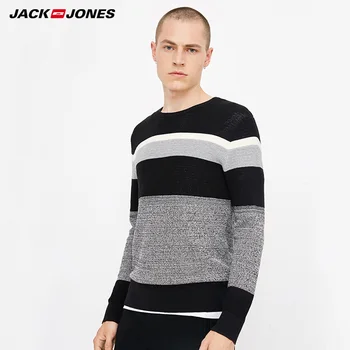 

JackJones mens round neck striped cotton sweater| 218324523