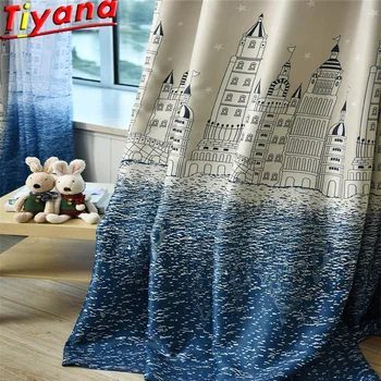 

Water Castle Contemporary Contracted rustic Blackout Curtain Cloth Voile Tulle Sitting Room Bedroom Shading HOT SALE WP230 *15