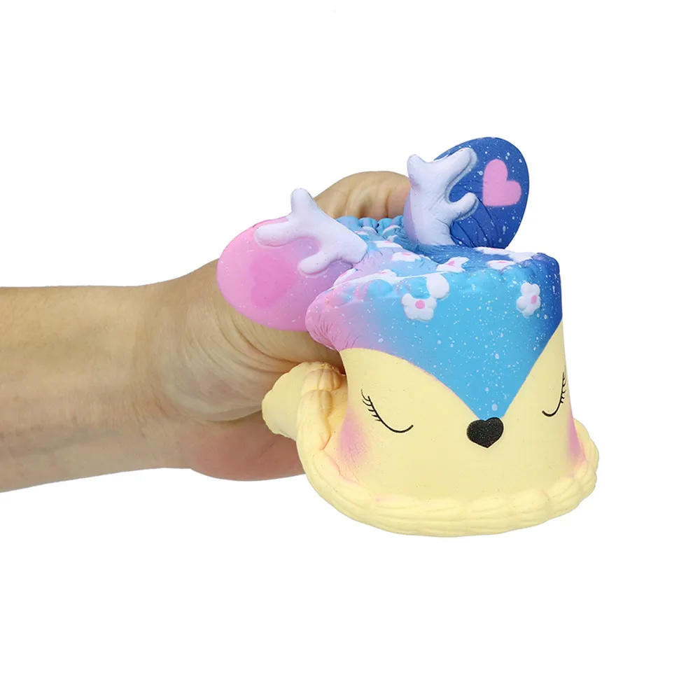 Squeeze toys Galaxy Jumbo Deer Cake медленный рост Ароматические сжимающие игрушки для снятия стресса Коллекция мягких игрушек для снятия стресса забавные детские игрушки