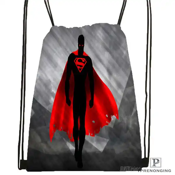 Drawstring Backpack Пользовательские Супермен 24 походная сумка на шнурке милый рюкзак для детей(черная спинка) 31x40 см#180531-04-13 - Цвет: Drawstring Backpack