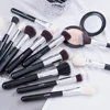 Conjunto de negras brochas maquillaje BEILI, brochas profesionales de pelo Natural de cabra, brochas para base de maquillaje en polvo, brochas para mezclar ojos y maquillaje ► Foto 3/6