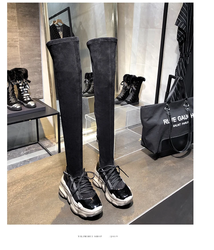 RY-RELAA ботинки для женщин; коллекция года; модные высокие сапоги до бедра; высокие сапоги; женская зимняя роскошная дизайнерская обувь для женщин; кожаные сапоги