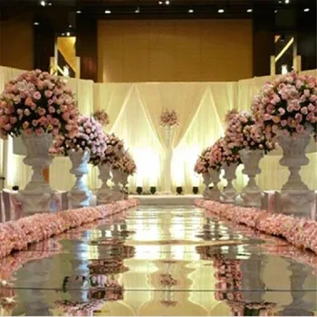 

10m Per lot 1m Wide Shine Silver Mirror Carpet Aisle Runner For Romantic Wedding Favors Party Decoration Free Shipping