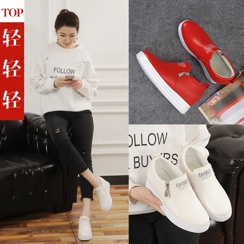 

2018 Spring And Autumn-Style White Shoes Women's Versatile Thick Bottomed Korean-style Students Street Snap Elevator WOMEN'S Sho