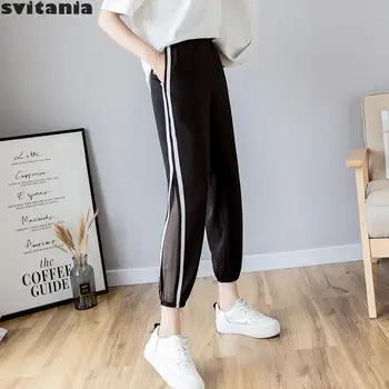 

Svitania New Mesh Chiffon Pants Women's High Waist Loose Leisure Lantern Pants Ankle-length Pants