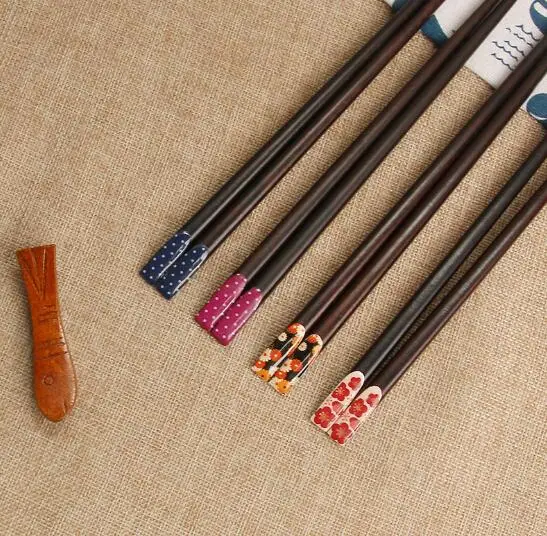 Японский стиль, натуральные деревянные палочки для еды, вишневый цветок, домашний ресторан, детские палочки для суши, лучший подарок для детей