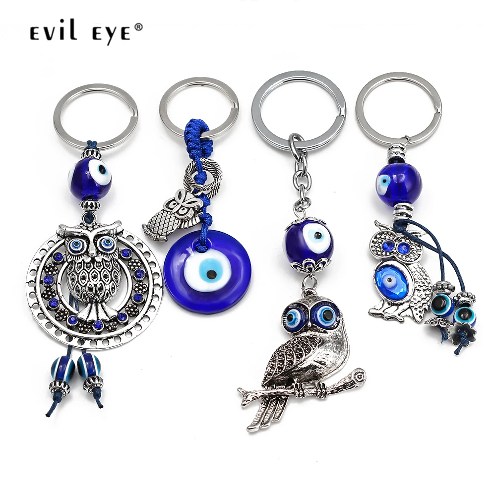 EVIL EYE Elephant Tortoise Fatima Hand Blue Turkish Evil Eye Keychain