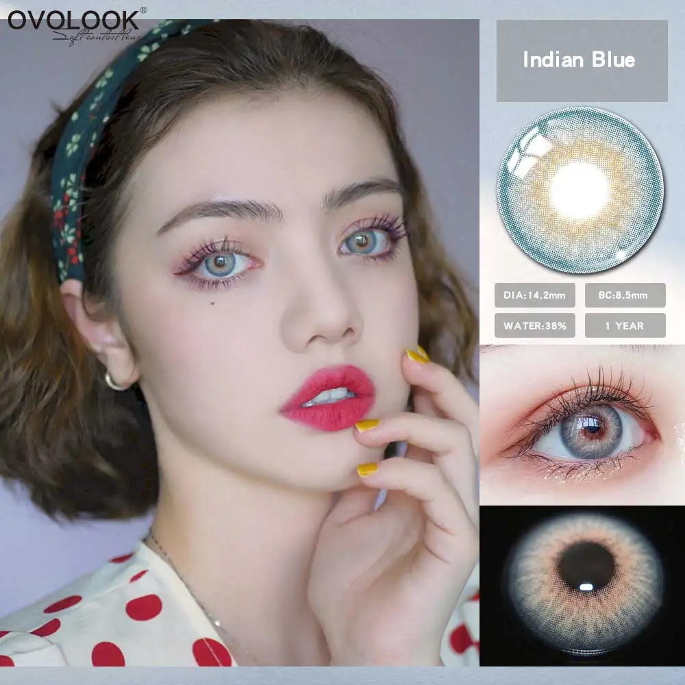 

OVOLOOK-1 Pair Lenses Colored Lenses for Eyes 5 Tone Colorful Contact Lenses Eye Color Lens Color Contacts Yearly Use