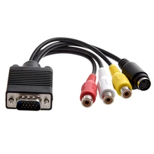 VGA адаптер для ТВ S-Video RCA выход кабель для ПК видео