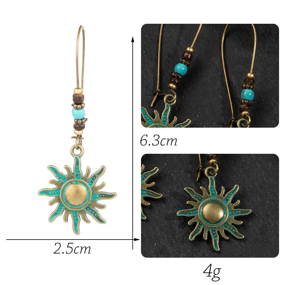 Vintage Ethnic Long Metal Leaf Big Drop Earrings for Women 2019 Bohemian Geometric Tassel Fringe Stones Women's Earring Jewelry  (11)