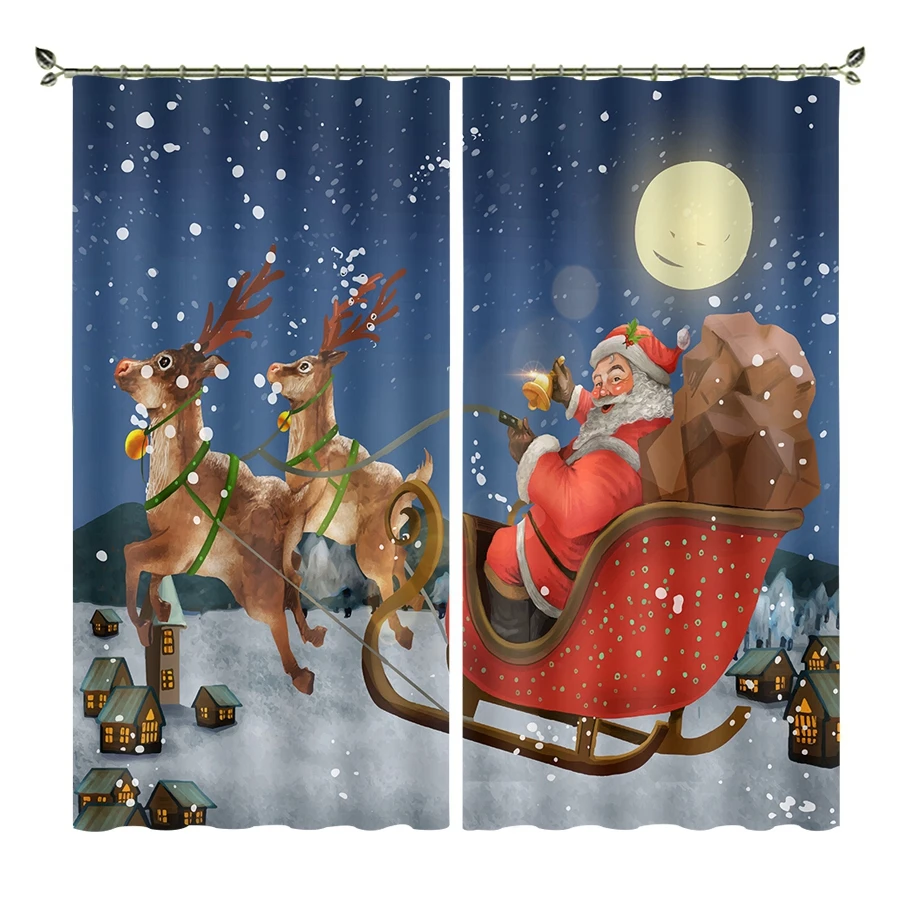 Merry Christmas шторы 3D печатные рождественские затемненные шторы с одним же фото 40*40 см наволочка в подарок