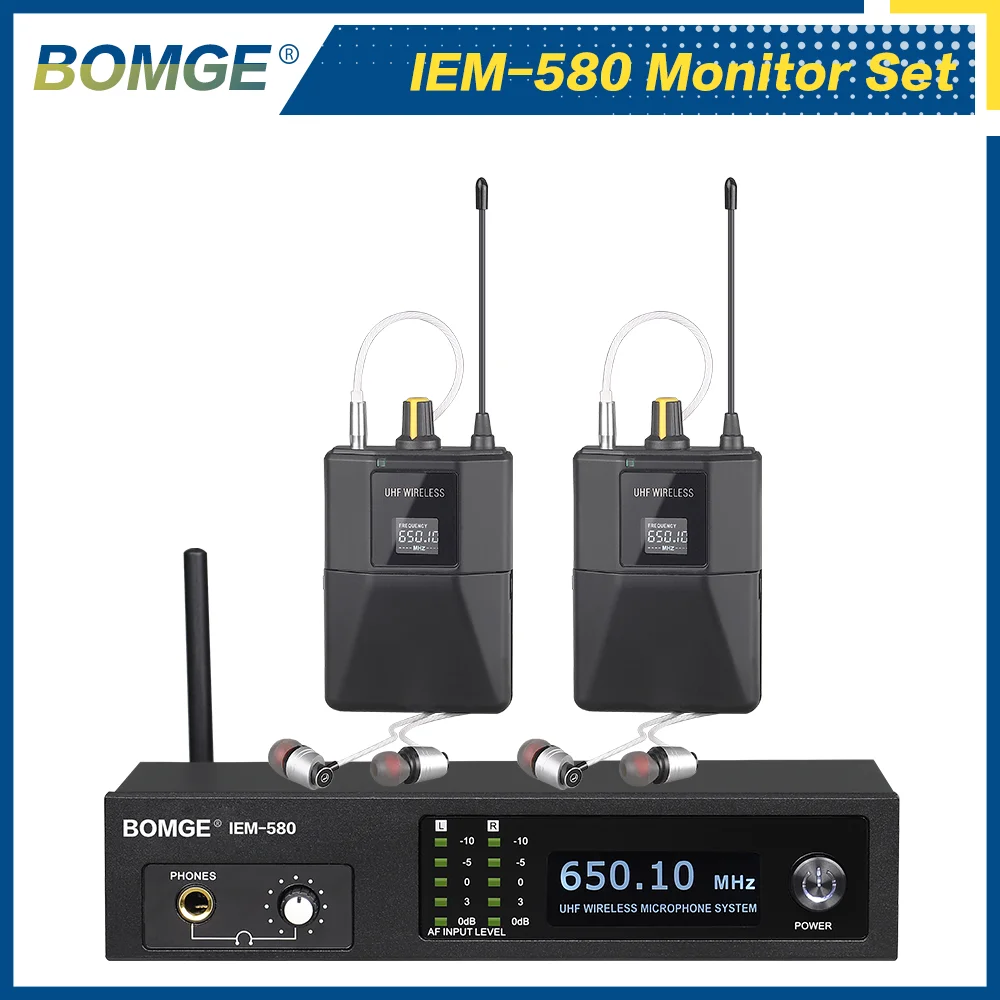 Bomge Iem580 Uhf Wireless In Ear Stage Monitor System Professional 2