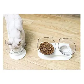 

Cat Double Bevel Bowl Non-Slip Pet Cat Pot Cat And Dog Rice Bowl Protection Spine Pet Bowl Food Storage Bowl