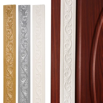

1PC Wallpaper Skirting Wall Stickers PE Self-Adhesive 3D Solid European Style Waist Line Sticker Waterproof Anti-Collision