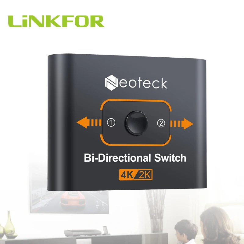 LiNKFOR HDMI двунаправленный Коммутатор поддерживает 4K Ultra HD HDMI сплиттер 2 входа на 1 выход 4K 3D HDMI коммутатор для HDTV DVD PS3